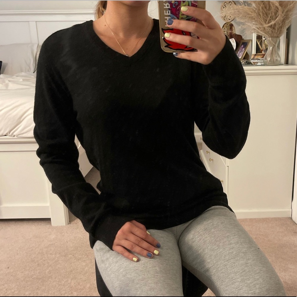 black v-neck sweater